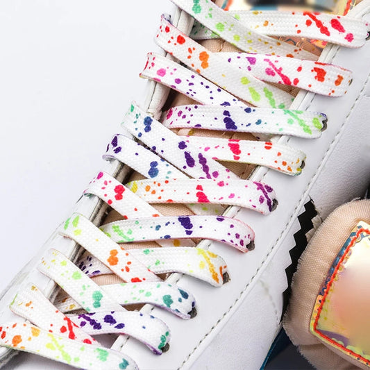 Colourful paint splat 120cm shoe laces